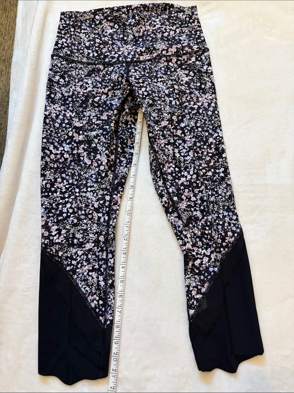 Lululemon Wunder Under Crop II *Roll Down Scallop Luxtreme Floral Spritz Multi